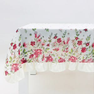 Tovaglie Decorative Floreali Personalizzate all'Ingrosso <span class=keywords><strong>con</strong></span> Stampa Burnout e Bordo Arricciato per Sala da Pranzo - Product Image 1