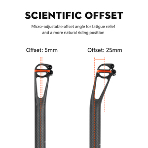 <span class=keywords><strong>Tija</strong></span> de sillín de <span class=keywords><strong>carbono</strong></span> personalizada de alta calidad para bicicleta, offset 5/25mm, 350mm/400mm, pieza de ciclismo ultraligera 150g, para MTB/Bicicleta de carretera, OEM ODM - Product Image 4