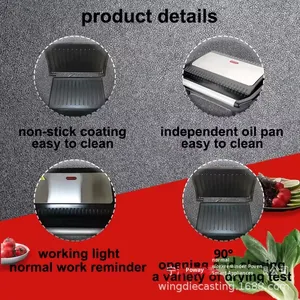 850W Électrique Ménage Petite Plaque Chauffante PTFE Pan pour Griller Steak Oeufs Saucisses <span class=keywords><strong>Pain</strong></span> <span class=keywords><strong>De</strong></span> <span class=keywords><strong>Viande</strong></span> Sandwiches Paninis pour Petit Déjeuner Maker - Product Image 6