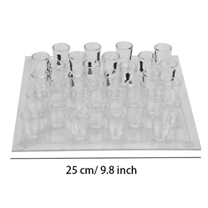 25*25cm General Specification and 32 Chess Pieces Shot Glass Chess Set Drinking Game