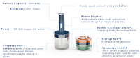 Mini-hachoir alimentaire portable sans fil USB, multifonctionnel, pour légumes et ail