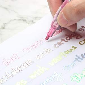 12 colori biglietti regalo di auguri disegno doppia linea contorno <span class=keywords><strong>penna</strong></span> Glitter pennarelli per pittura Magic Outliner Line Art Pens - Product Image 1