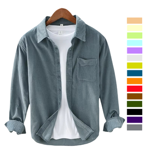 เสื้อเชิ้ตทำงานด้านนอกของผู้ชายเสื้อเชิ้ตลำลองผ้าลูกฟูกแขนยาวทรงหลวม TKAN668ฤดูใบไม้ผลิ - Product Image 1