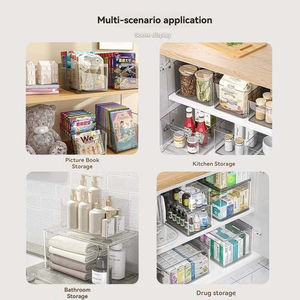 <span class=keywords><strong>Caja</strong></span> de Almacenamiento de Escritorio YHYP, Organizador de Cosméticos, Mascarillas Faciales y Refrigerios, Plástico Transparente, Apto para Lavavajillas, Plegable, para el Hogar - Product Image 4