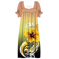 Tissu en polyester imprimé numérique à fleurs d'hibiscus de Henry Textile Wholesale pour robes Mumu, chemises