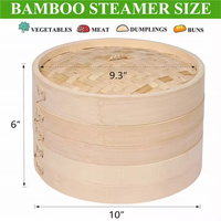 Casserole vapeur en bambou écologique de haute qualité 24 cm, logo personnalisable, compatible avec les plaques à induction, support inclus pour la maison