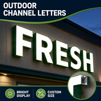 Lettres néon LED montées sur poteau, enseigne personnalisée pour devanture de magasin, kit d'assemblage pré-câblé, étanche pour extérieur, publicité pour centre commercial