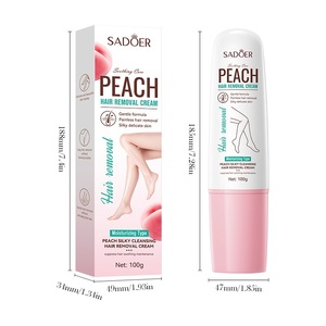 Crème dépilatoire permanente chimique SADOER à la pêche, soyeuse et lisse, parfum naturel aux herbes, pour femmes, corps, tous types de peau - Product Image 5