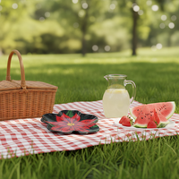 Série été, plat en mélamine écologique en forme d'hibiscus avec impression personnalisée pour la rentrée scolaire, plat en mélamine pour fleurs