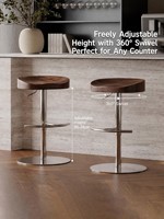 Chaise de bar pivotante à hauteur réglable en acier inoxydable, design moderne, écologique, durable, pour usage domestique et commercial, tabouret haut