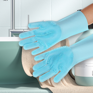 Gants de lavage de vaisselle en <span class=keywords><strong>silicone</strong></span> de qualité alimentaire avec brosse, antidérapants et résistants à la <span class=keywords><strong>chaleur</strong></span> - Product Image 1