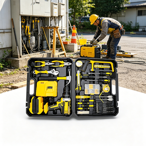 Juego de Herramientas Estilo DW Económico de 118 Piezas, Juego de Herramientas Portátil con Taladro Inalámbrico de 21V para Uso en Exteriores y en el Hogar - Product Image 1
