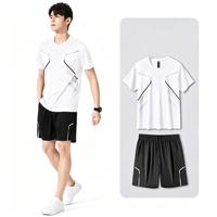 Set Olahraga & Hiking Cetak Grosir, Cepat Kering, Bernapas, Celana Pendek Lari, Baju Olahraga, Pakaian Rumah Musim Panas