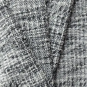 New Designer Jacquard Stretch Eco-friendly Sustainable Breathable TC Knitted Tweed Fabric For Women's Suit