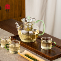 Bouilloire Furoot résistante aux hautes températures avec infuseur à thé, grande capacité, en verre borosilicate transparent, style simple