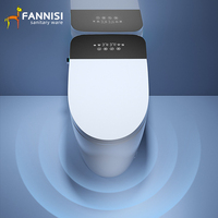 WC intelligent monobloc avec bidet intégré, télécommande, fixation au sol, chasse d'eau électrique à capteur, siège chauffant