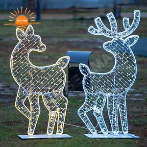 Winter Gigantisch Draadframe Rustiek/Houten Op Voorraad Buiten Waterdicht Led Kerst Rendier Lichtshow Xmas 2d/3d Motief Decoraties - Product Image 6