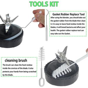 Lames de rechange pour blender à <span class=keywords><strong>7</strong></span> ailettes, compatibles avec les accessoires du couvercle supérieur du blender Nin-ja, pour les modèles Nin-ja Auto <span class=keywords><strong>IQ</strong></span> BL682-30 BL642-30 - Product Image 4