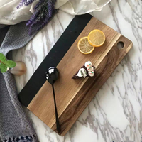 Planche à fromage créative en bois d'acacia et marbre Planche à découper durable avec logo personnalisé en forme de rectangle