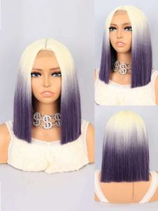 Naturel En Gros Pas Cher <span class=keywords><strong>Femme</strong></span> Perruque résistante à La Chaleur Fiber Courte Haute Couleur Bob Cheveux synthétiques perr - Product Image 2