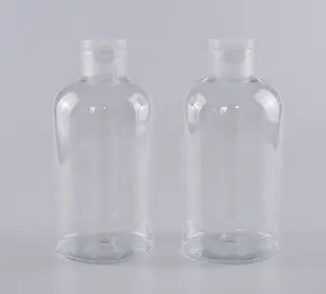 プラスチック製8オンス250ml PETボストンラウンドローションボトル、フリップトゥキャップ付き