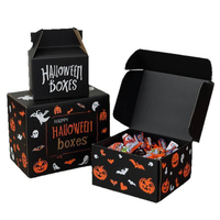 Boîtes cadeaux pliantes personnalisées pour Halloween en gros, boîtes d'expédition en carton ondulé imprimées pour bonbons et cadeaux de fête