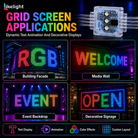 Pantalla LED RGB de Malla Transparente de 20 mm GS8208 DC12V, Resistente al Agua, para Publicidad en Fachadas Exteriores