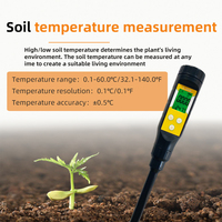 Testeur de température du sol à électrode haute précision Bluetooth, pH-mètre numérique à tête métallique pour jardin hydroponique