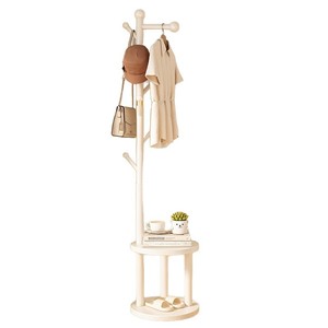 Solid Wood Coat Rack Multifunctional Floor Standing Storage Living Room Bedroom Use - Product Image 3