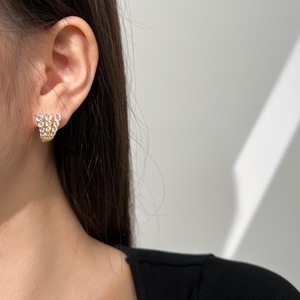 Nouveau S925 argent oreille <span class=keywords><strong>goujon</strong></span> femme Zircon incrusté trois griffes conception à la mode affaires mariage boucles <span class=keywords><strong>d</strong></span>'oreilles bijoux de mariage - Product Image 3