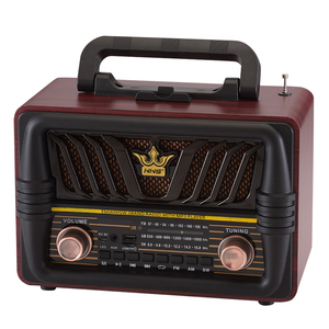 Radio Retro Vintage NS-8073BT <span class=keywords><strong>FM</strong></span> AM SW de <span class=keywords><strong>3</strong></span> Bandas, Radios Recargables con Reproductor de MP3 USB SD TF, Radio Multifunción de Madera - Product Image 6