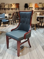 Chaise de salle à manger capitonnée en cuir, design moderne, pour hôtel ou villa haut de gamme