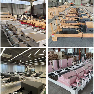 Full-Track <strong>System</strong> Commercial Grade Pilates <strong>Reformer</strong> with Semi-High Tower Anti-Slip Footbar 3-Level Adjustable Tower - Product Image 4