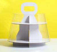 Haute qualité 3 couches carton gâteau support gâteau Portable Dessert multi-couche stockage support boîte d'emballage avec poignée