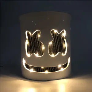 Topeng Kepala Penuh Helm Festival Musik untuk Pria Wanita Anak-anak Thanksgiving Natal Halloween Topeng LED CAHAYA