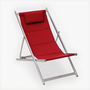 Chaise pliante HONOLULU en aluminium et textilène rouge - Product Image 1