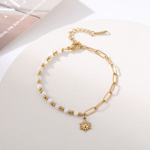 สร้อยข้อมือชุบทอง18K สำหรับผู้หญิงเครื่องประดับสแตนเลสสำหรับสร้อยข้อมือชุบทอง - Product Image 1