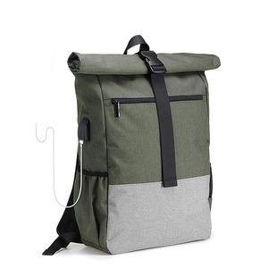 Personalizado caliente impermeable de negocios para hombre de la computadora Usb escuela Backbags Back Pack Bag Roll Top Mochila - Product Image 6