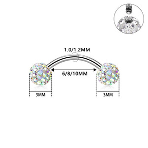 Vente directe usine – Bijoux fantaisie en acier inoxydable avec fermoir à vis, anneau de piercing pour <span class=keywords><strong>sourcil</strong></span>, design coloré avec zircon, pour femme - Product Image 5