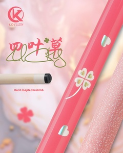 KONLLEN Wanshi Kanglun Queue de billard en érable de haute qualité, motif trèfle à quatre feuilles rose, pour billard américain (8 boules) et chinois (9 boules) - Product Image 6