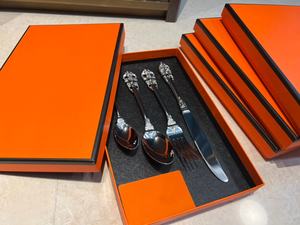 Service de table de luxe baroque, ensemble de couverts en acier inoxydable, ensemble de 4 pièces pour la famille, restaurant - Product Image 4