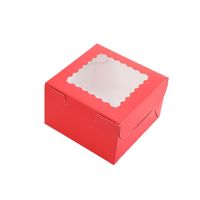 Boîte à muffins à tarte aux œufs à bord en dentelle de couleur unie transparente emballage de gâteau de Dessert de pâtisserie en carton en gros transfrontalier