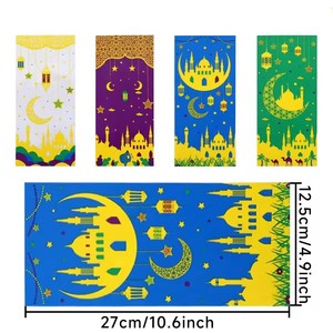 Nouveau sac Eid Mubarak couleur mixte château imprimé plat OPP sac cuisson lié poche collations petits articles musulman Festival sac cadeau - Product Image 5