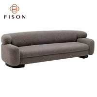 Canapé modulaire pour salon d'hôtel, canapé bas à accoudoirs, canapé droit moderne en tissu 3 places pour appartement