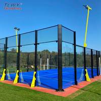 Service ODM OEM - Terrain de paddle-tennis mobile 20*10m avec structure en acier PE, verre trempé panoramique Century