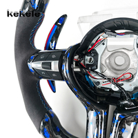 Volant de direction en fibre de carbone forgé LED personnalisé avec palettes de changement de vitesse pour BMW M3 F20 F30 M5 F10 F01 F32 F22 Volant de voiture
