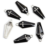 Breloque Épée Coffin en Alliage de Zinc Émaillé, Style Gothique, pour Centre de Collier