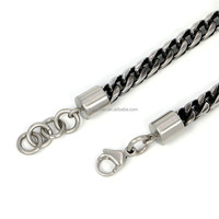 Bracelet rétro personnalisé en argent chaîne Figaro hip hop en acier inoxydable bijoux en gros bracelet pour hommes noirs
