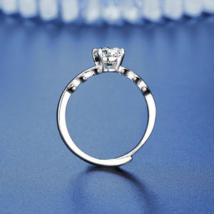 Bague ajustable pour femme en argent sterling S925 avec moissanite, sertie à griffes, design niche Déesse <span class=keywords><strong>Laurier</strong></span>, électroplaquée, vente en gros sur stock - Product Image 4