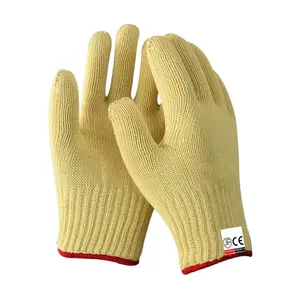 Кевларовая арамидная нить, вязаные перчатки для барбекю и устойчивые к порезам защитные промышленные рабочие перчатки